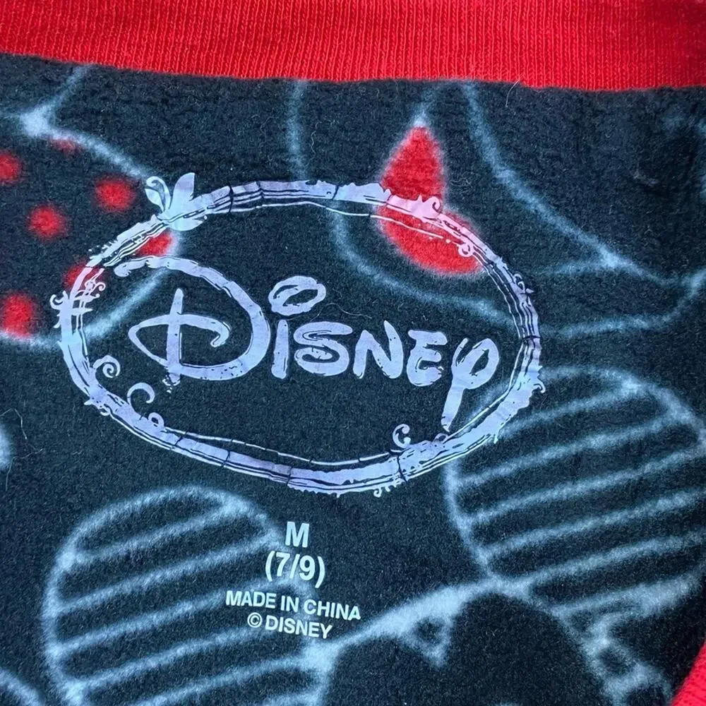 Disney Mickey Mouse Footed Pajamas Sz M Black Red - Picture 3 of 6